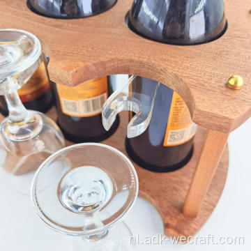 Multifunctionele houten wijndisplayrek met houders